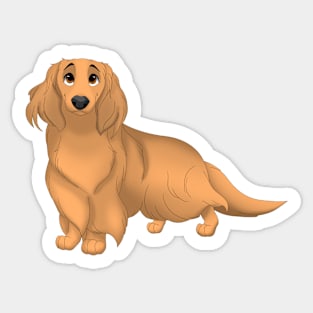 Red Longhaired Dachshund Dog Sticker